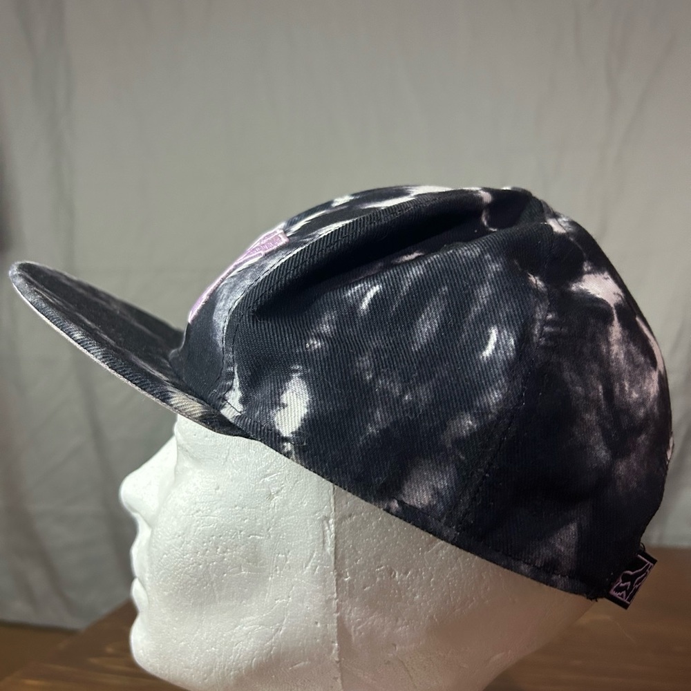 Fox Head Racing Free Fallin Baseball Cap Adjustable Hat Black Magenta Tie Dye - Picture 4 of 8